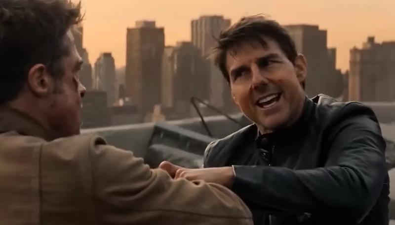 Видео схватки Тома Круза и Брэда Питта вызвало панику